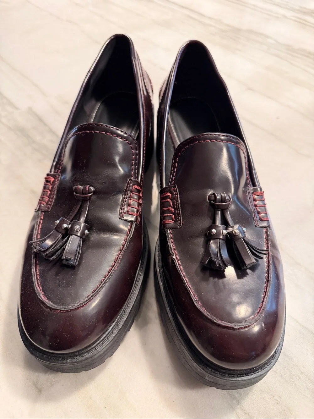 Zara polished burgundy